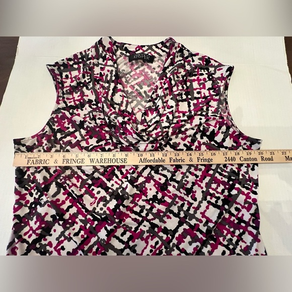 KASPER SLEEVELESS COWL NECK TOP EVERYDAY KNIT  SIZE XL. MULTI COLORED - Picture 3 of 8